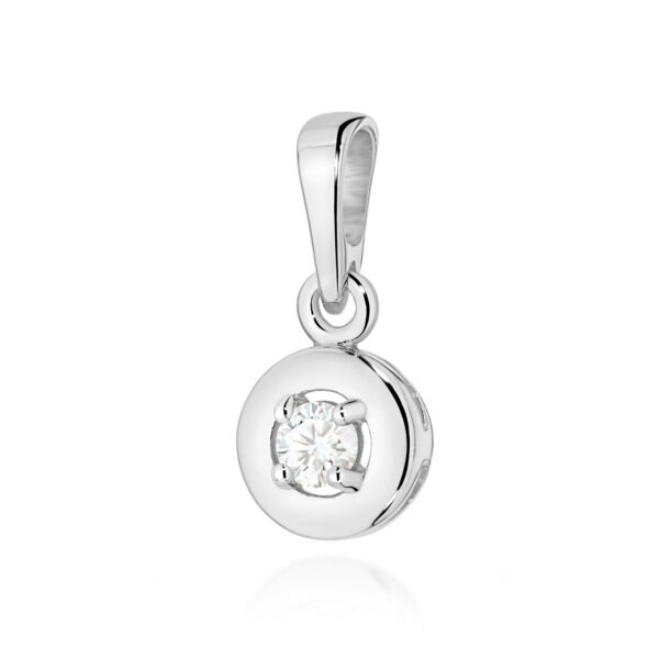 Białe Złoto Zawieszka z Diamentem 0,10 ct