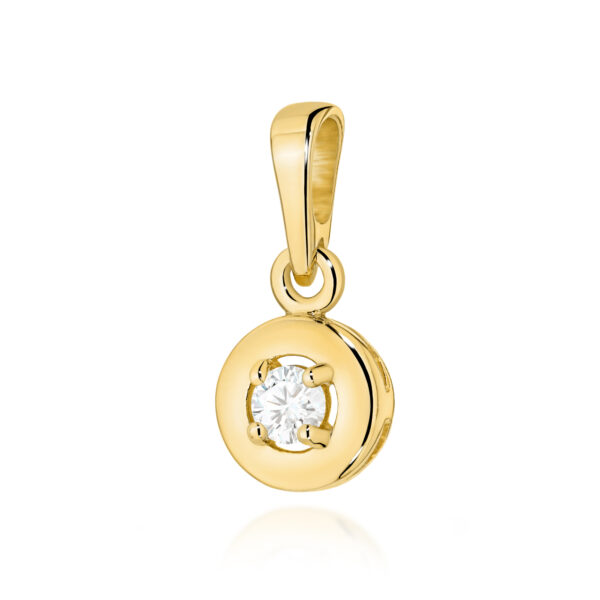 Żółte Złoto Zawieszka z Diamentem 0,10 ct