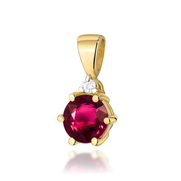 Żółte Złoto Zawieszka z Rubinem 0,60 ct
