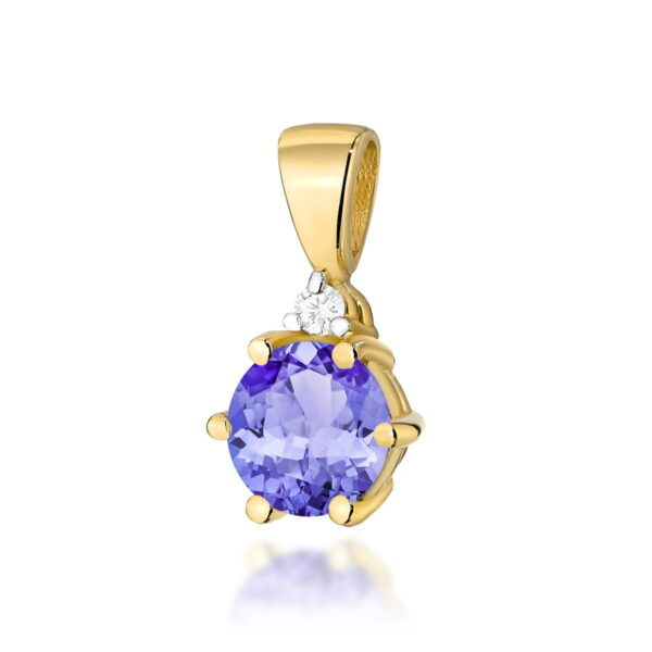 Żółte Złoto Zawieszka z Tanzanitem 0,50 ct