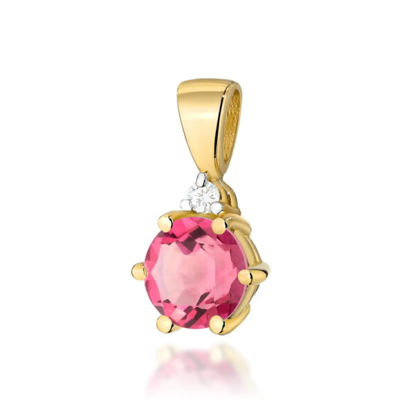 Żółte Złoto Zawieszka z Topazem Różowym 0,60 ct