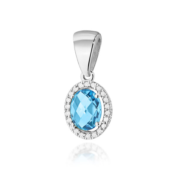 Białe Złoto Zawieszka z Topazem Swiss 1,70 ct