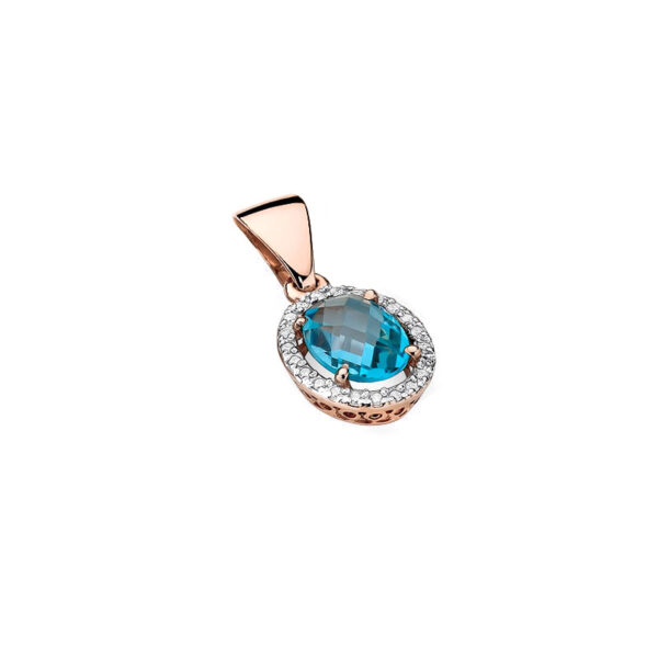 Różowe Złoto Zawieszka z Topazem Swiss 1,70 ct