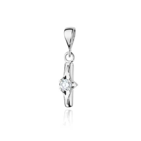 Białe Złoto Zawieszka z Diamentem 0,10 ct