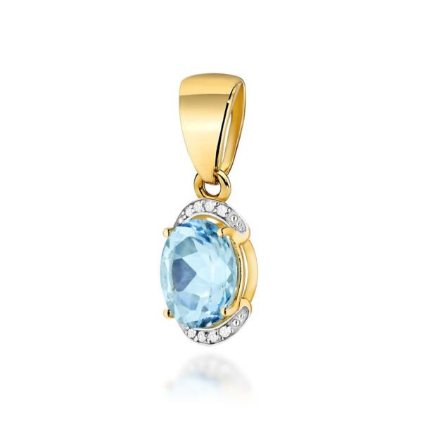Żółte Złoto Zawieszka z Topazem Swiss 3,00 ct