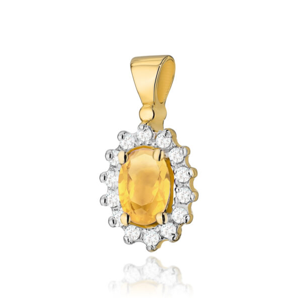 Żółte Złoto Zawieszka z Cytrynem 0,60 ct