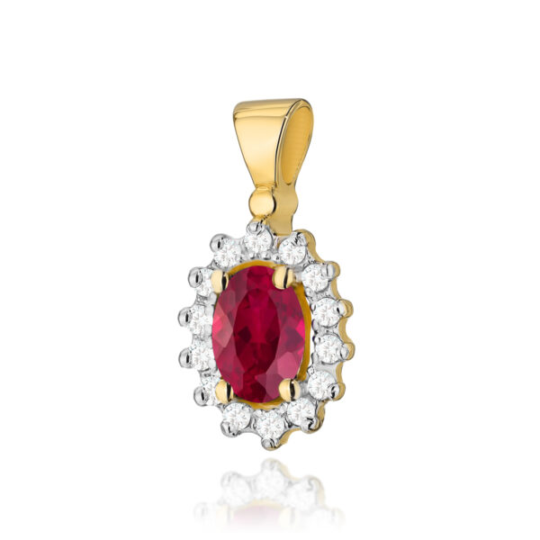 Żółte Złoto Zawieszka z Rubinem 0,60 ct