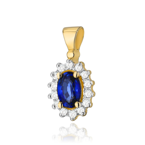 Żółte Złoto Zawieszka z Szafirem 0,70 ct