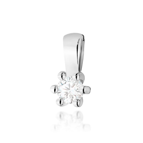 Białe Złoto Zawieszka z Diamentem 0,10 ct