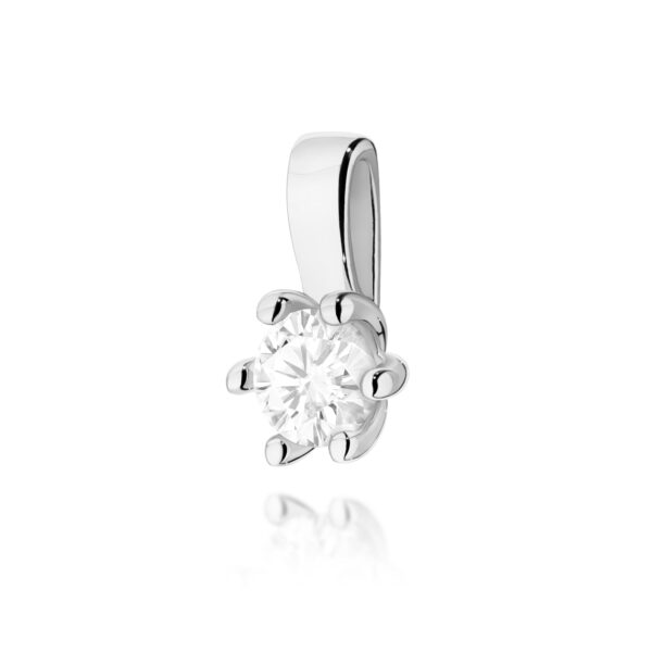 Białe Złoto Zawieszka z Diamentem 0,15 ct
