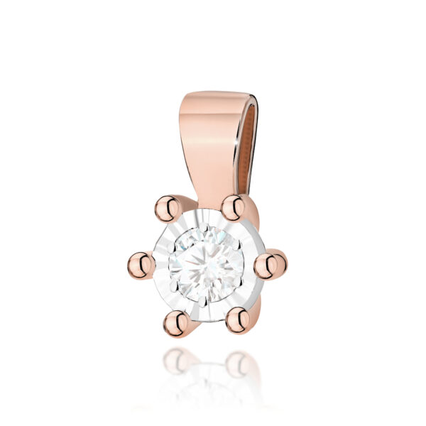 Różowe Złoto Zawieszka z Diamentem 0,08 ct