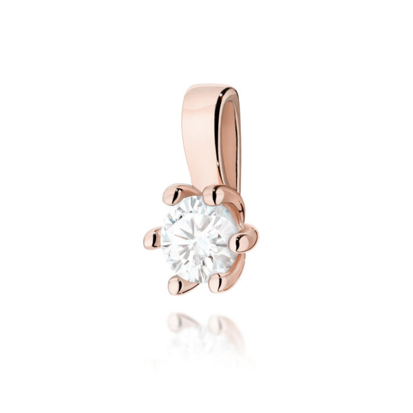 Różowe Złoto Zawieszka z Diamentem 0,15 ct