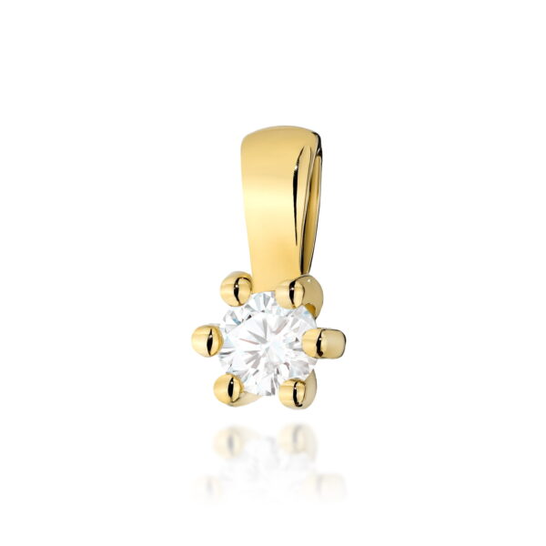 Żółte Złoto Zawieszka z Diamentem 0,10 ct