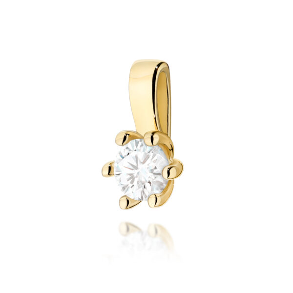 Żółte Złoto Zawieszka z Diamentem 0,15 ct