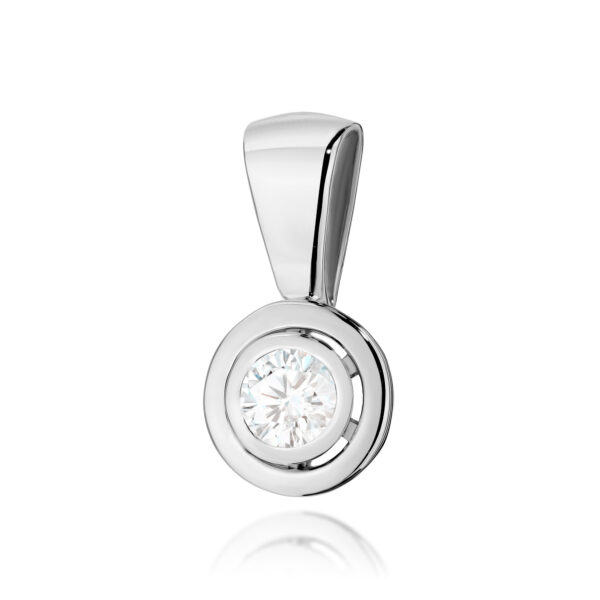 Białe Złoto Zawieszka z Diamentem 0,20 ct