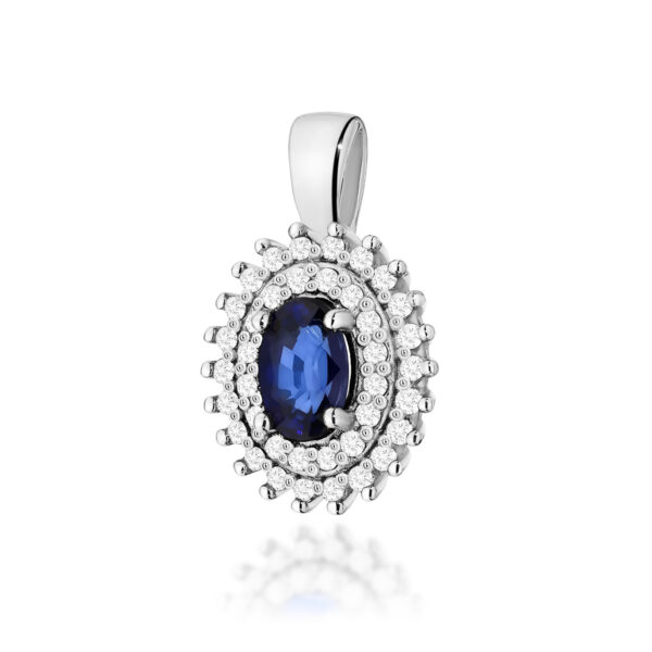 Białe Złoto Zawieszka z Szafirem 0,70 ct