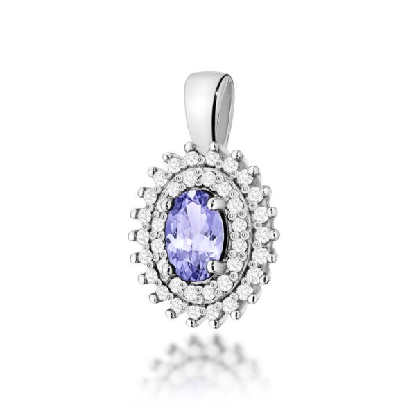 Białe Złoto Zawieszka z Tanzanitem 0,40 ct