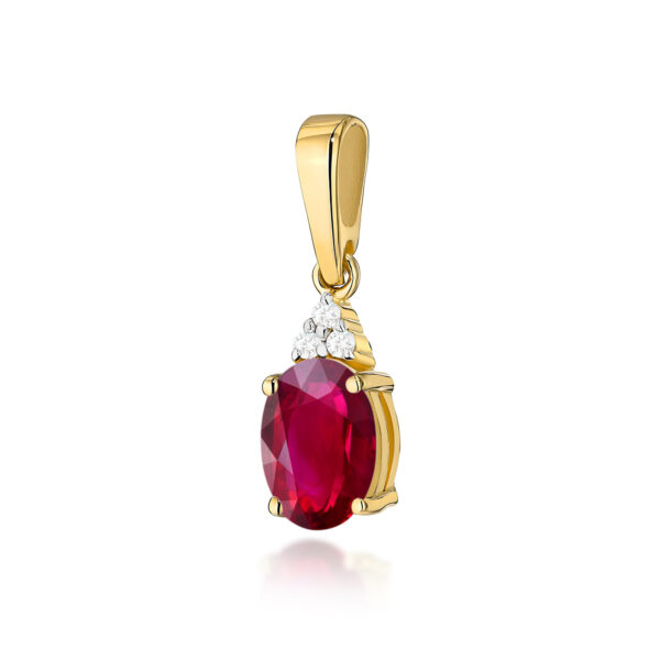 Żółte Złoto Zawieszka z Rubinem 1,00 ct