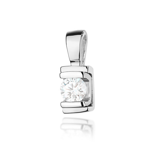 Białe Złoto Zawieszka z Diamentem 0,10 ct