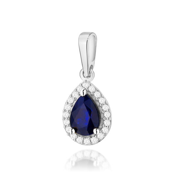 Białe Złoto Zawieszka z Szafirem 0,60 ct