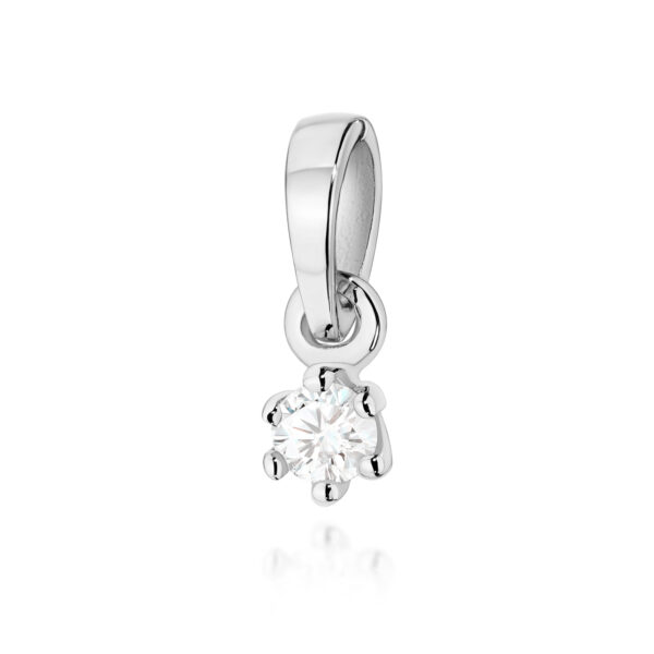 Białe Złoto Zawieszka z Diamentem 0,04 ct
