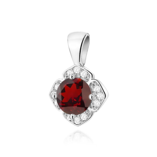 Białe Złoto Zawieszka z Granatem 0,60 ct