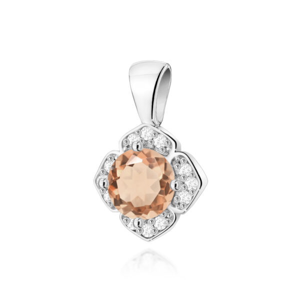 Białe Złoto Zawieszka z Morganitem 0,40 ct