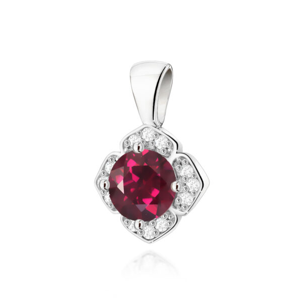 Białe Złoto Zawieszka z Rodolitem 0,60 ct