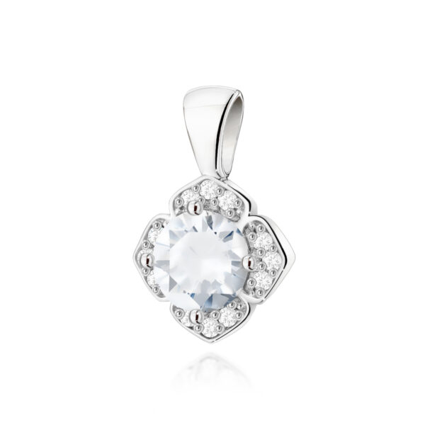 Białe Złoto Zawieszka z Białym Szafirem 0,60 ct