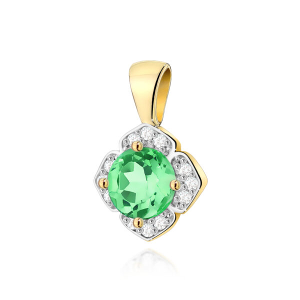 Żółte Złoto Zawieszka z Szmaragdem 0,50 ct