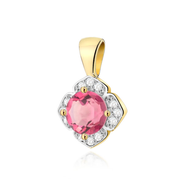 Żółte Złoto Zawieszka z Topazem Różowym 0,60 ct