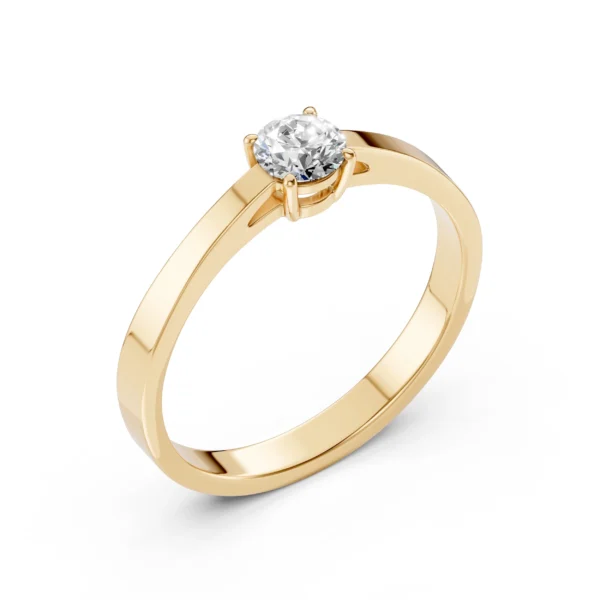 Żółte Złoto Pierścionek z Diamentem 0,45 ct Kolekcja Classic