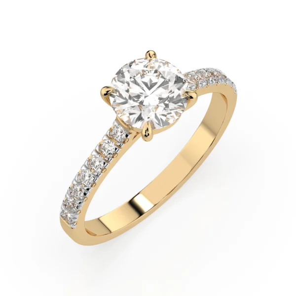 Żółte Złoto Pierścionek z Diamentem 0,21 ct Kolekcja Classic