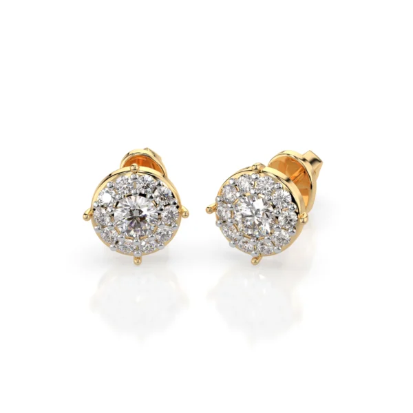 Żółte Złoto Kolczyki z Diamentem 0,16 ct Kolekcja Classic, Illusion