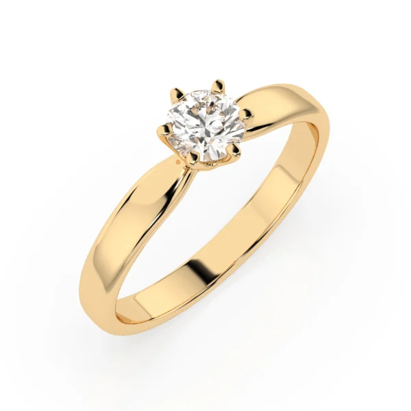 Żółte Złoto Pierścionek z Diamentem 0,25 ct Kolekcja Classic