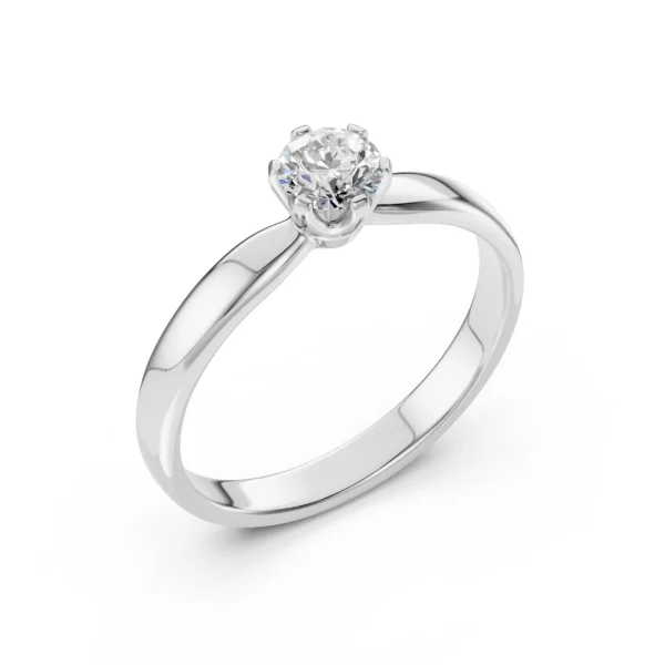 Białe Złoto Pierścionek z Diamentem 0,45 ct Kolekcja Classic