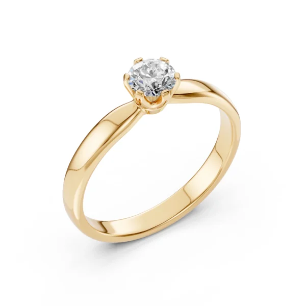 Żółte Złoto Pierścionek z Diamentem 0,45 ct Kolekcja Classic
