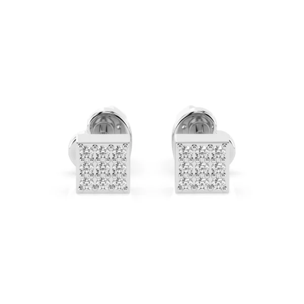 Białe Złoto Kolczyki z Diamentem 0,11 ct Kolekcja Illusion, Minimalism