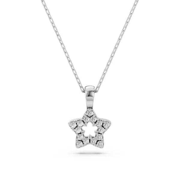 Białe Złoto Naszyjnik z Diamentem 0,08 ct Kolekcja Minimalism