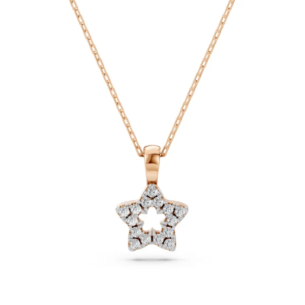 Różowe Złoto Naszyjnik z Diamentem 0,08 ct Kolekcja Minimalism