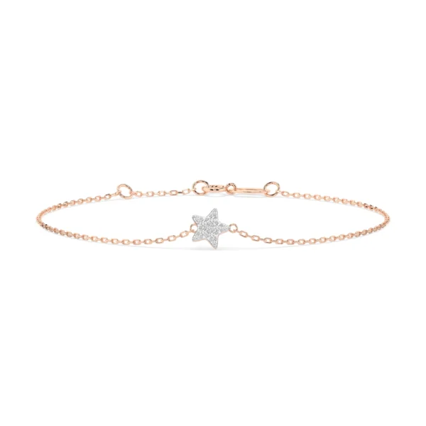 Różowe Złoto Bransoletka z Diamentem 0,05 ct Kolekcja Minimalism
