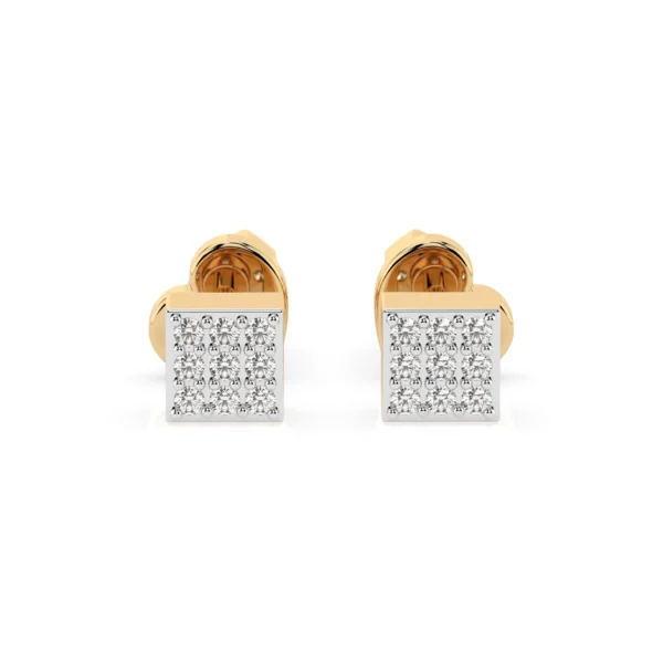Żółte Złoto Kolczyki z Diamentem 0,11 ct Kolekcja Illusion, Minimalism