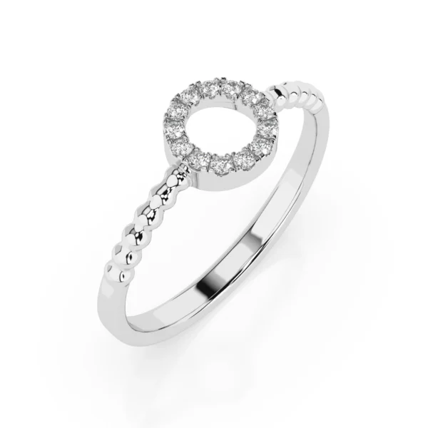 Białe Złoto Pierścionek z Diamentem 0,08 ct Kolekcja Minimalism