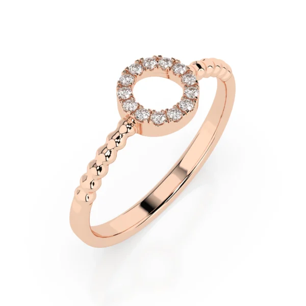 Różowe Złoto Pierścionek z Diamentem 0,08 ct Kolekcja Minimalism