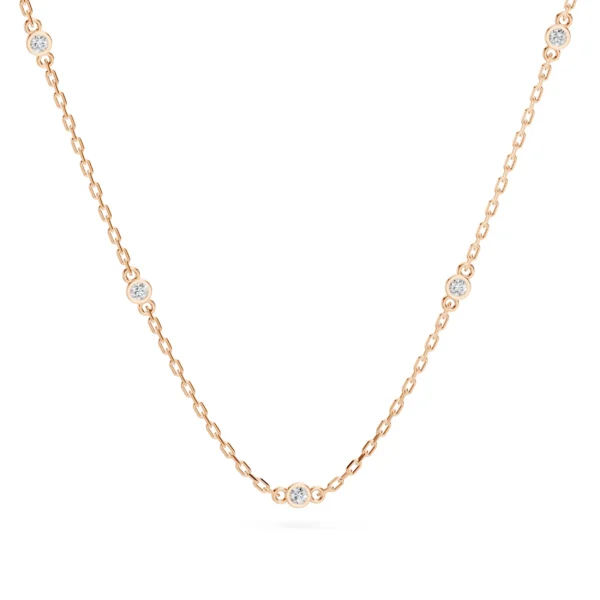 Różowe Złoto Naszyjnik z Diamentem 0,07 ct Kolekcja Minimalism