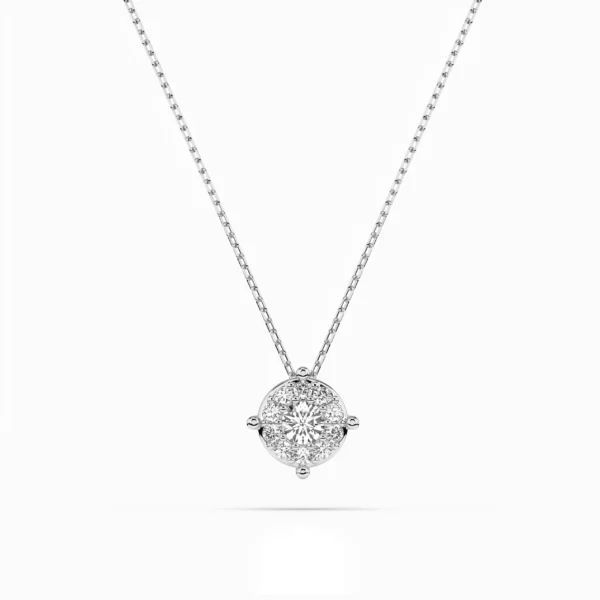 Białe Złoto Naszyjnik z Diamentem 0,08 ct Kolekcja Classic, Illusion