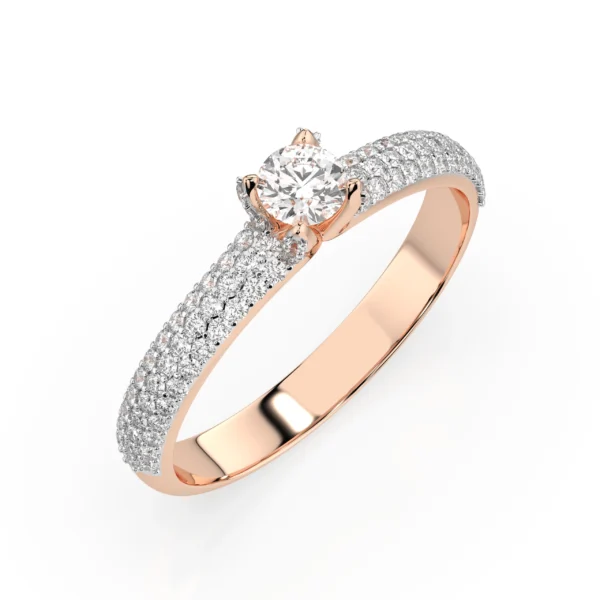 Różowe Złoto Pierścionek z Diamentami 0,60 ct Kolekcja Classic