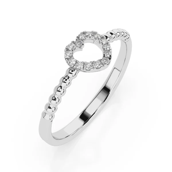 Białe Złoto Pierścionek z Diamentem 0,07 ct Kolekcja Minimalism, Pure Love