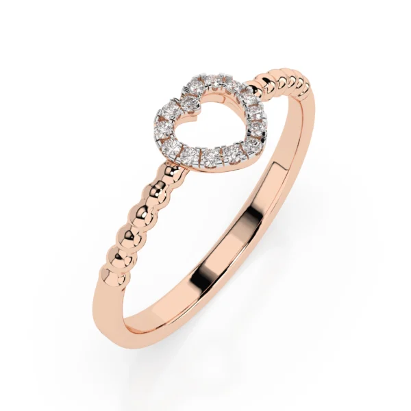 Różowe Złoto Pierścionek z Diamentem 0,07 ct Kolekcja Minimalism, Pure Love