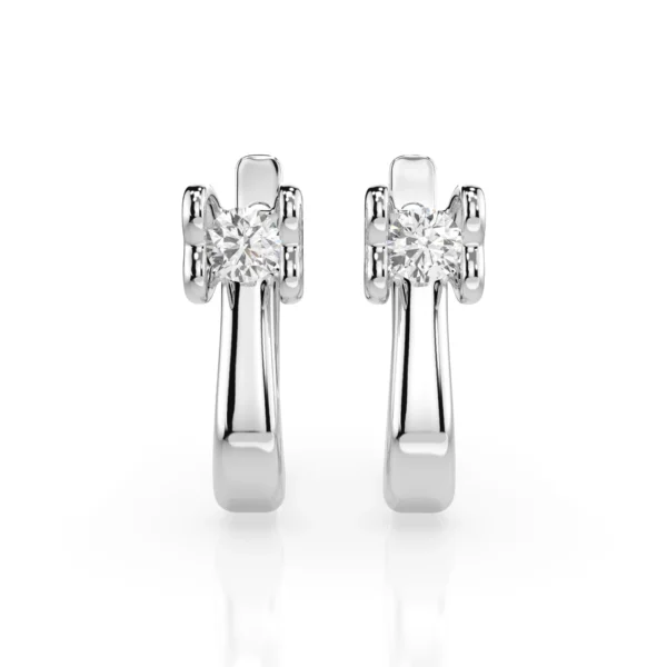 Białe Złoto Kolczyki z Diamentem 0,20 ct Kolekcja Classic, Pure Love